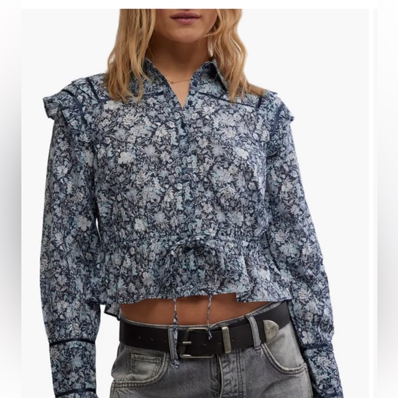 Free People Cotton Printed  Daybreak Blouse - Picture 2 of 10